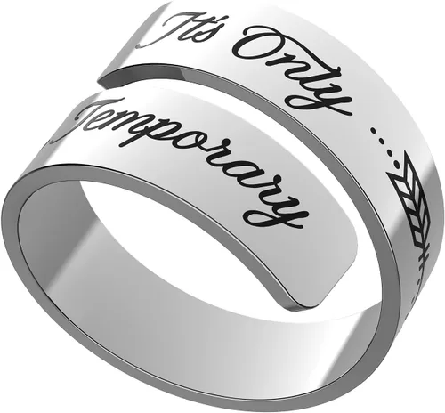 Vista 24 de HOFOYA Anillos inspiradores ajustables de acero inoxidable, anillos de grabado, joyería motivacional, graduación, San Valentín, regalos