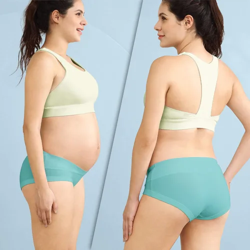 Vista 3 de Intimate Portal - Bragas de maternidad de cobertura total, tiro debajo del vientre, hechas de algodón para mujer embarazada