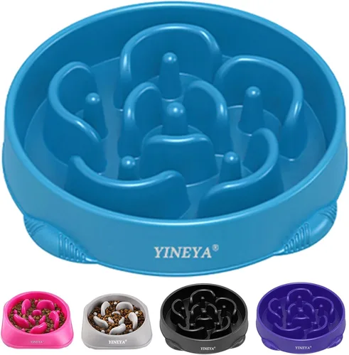 Vista 16 de YINEYA 2 cuencos de alimentación lenta antiasfixia para perros de tamaño pequeño, cuenco de alimentación lenta para gatos, suministros