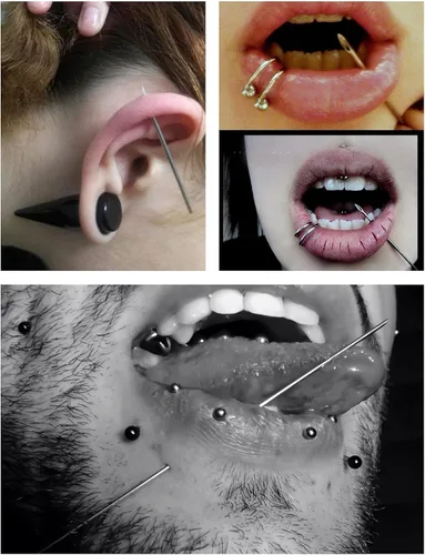 Vista 2 de Heienngy Agujas de perforación 20G de acero inoxidable quirúrgico anillos de nariz para el cuerpo agujas de joyería para el cuerpo kit de piercing