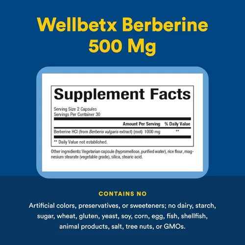 Vista 4 de Natural Factors WellBetX Berberine - Suplemento diario que apoya la salud metabólica - Fórmula apoya el corazón saludable - Sin gluten y vegano - 60