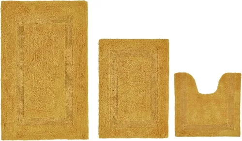 Vista 590 de Better Trends - Juego de 2 alfombras de baño 100% algodón, extra suaves, con borlas, de 17" x 24", alfombra de baño superabsorbente y reversible
