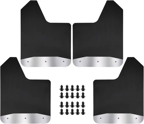 Vista 9 de XUKEY 2 piezas de protectores de salpicaduras universales negros para coche, SUV, furgoneta, hatchback, UTV, ATV, delanteros y traseros, con 2