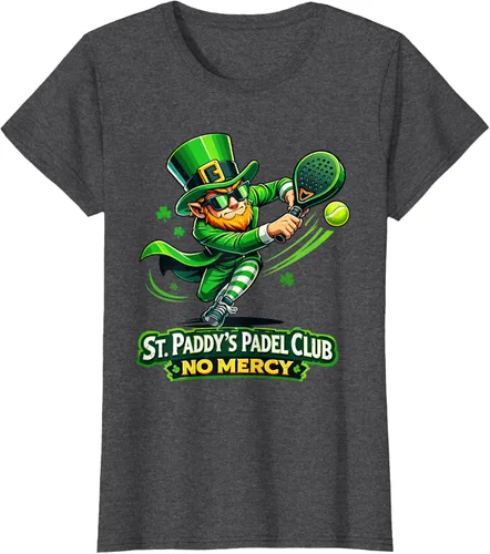 Vista 4 de St Patricks Day St Paddys Padel Club No Mercy Paddle Tennis T-Shirt