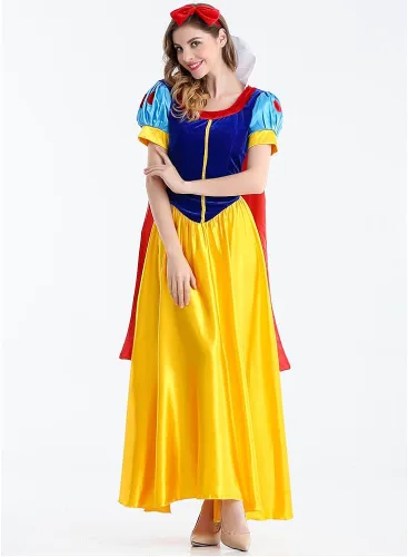 Vista 4 de KUFV Disfraz de princesa de Halloween para mujer color blanco nieve