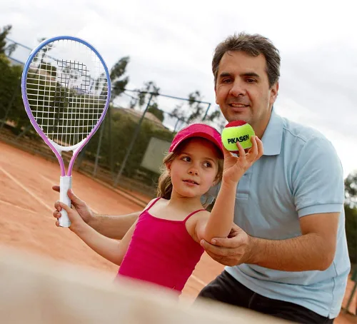 Vista 7 de Raqueta de tenis para niños de 17 a 25 pulgadas, el mejor kit de inicio para niños de 4 años en adelante con bolsa de correa para el hombro y mini