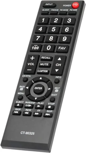 Vista 5 de CT-90325 - Control remoto de repuesto para Toshiba TV 55S41U 32E200U 32C100U1/2 32DT1U 55HT1 55G310U 19AV600U 22AV600U 22SL400U 24SL410U 26C100U