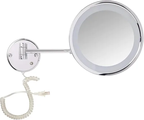 Vista 10 de JERDON HL1016CLD - Espejo de maquillaje con cableado para montaje en pared, 5X/1X, cromado, HL1016CLD 9.5" de diámetro, brazo de pared de 16