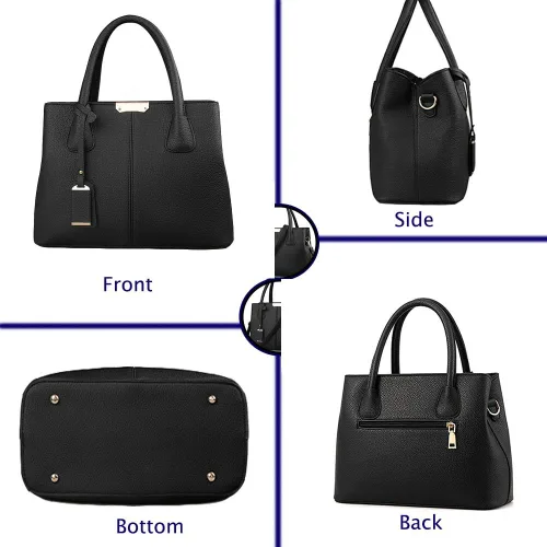 Vista 5 de Bolso de mano con clase para mujer, bolso de mano con asa