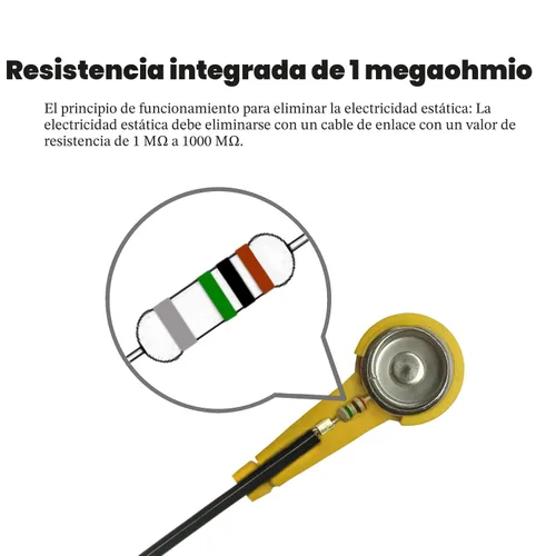 Vista 3 de Correa de muñeca antiestática, pulsera de conexión a tierra antiestática de 11 pulgadas con clip de cocodrilo y cable largo extensible, se adapta a