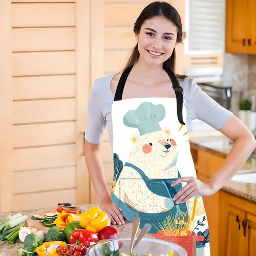 Vista 6 de Delantal divertido con 2 bolsillos para hombres y mujeres, barbacoa, parrilla, delantales con babero ajustable, regalos, cocina, cocina de la cocina