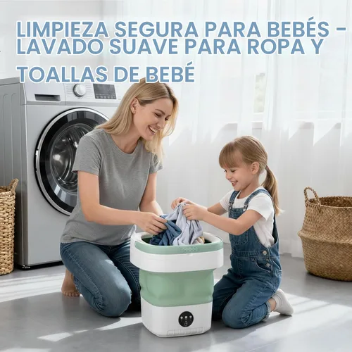Vista 4 de Lavadora plegable portátil, mini lavadora de gran capacidad de 16 litros para ropa de bebé, ropa interior y lavandería de viaje, lavadora