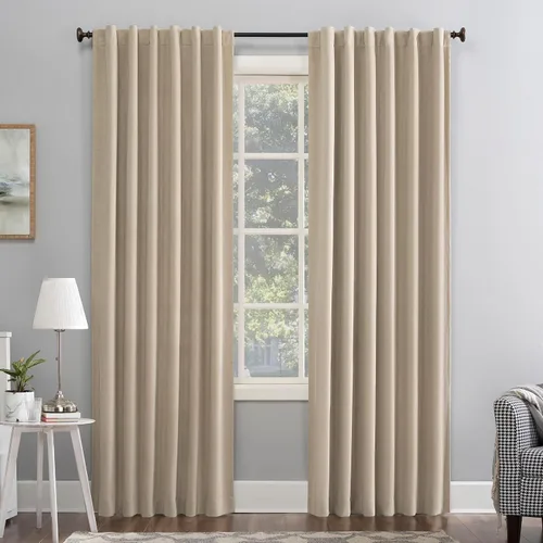 Vista 19 de Sun Zero Hampshire - Panel de cortina de terciopelo con reducción de ruido térmico, pestaña trasera, 100% opaco, 50" x 84", gris