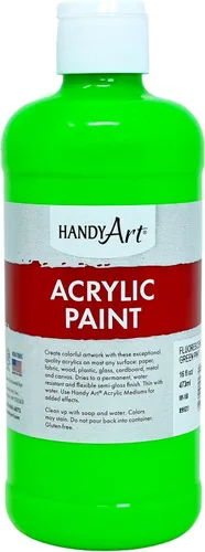Vista 13 de Handy Art Pintura acrílica, juego de 12 colores, botellas de 16 onzas, acrílico líquido para estudiantes semibrillante, consistencia de flujo