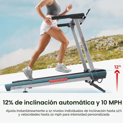 Vista 3 de Sunny Health & Fitness Smart Wi-Fi Treadmill with Auto Incline