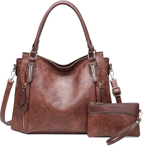Vista 15 de Bolso tote para mujer, carteras de cuero PU, bolsos de hombro hobo de moda con correa de hombro ajustable