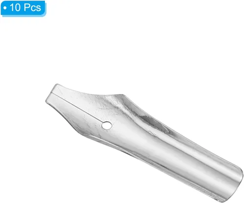 Vista 3 de PATIKIL Pluma estilográfica de repuesto de 0.118 pulgadas de ancho, paquete de 10 puntas de caligrafía de acero inoxidable 304 para dibujar