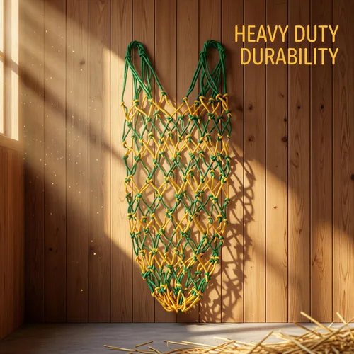 Vista 4 de 2 Pack Hay Net for Horses, 40 in Slow Feed Hay Bag for Horses, Hanging Foraging Net with 2.36 x 2.36 in Mesh, Sturdy Polyester Feeder for Goats