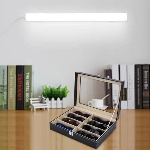 Vista 6 de AUTOARK Leather 8 Piece Eyeglasses Storage and Sunglass Glasses Display Case Organizer