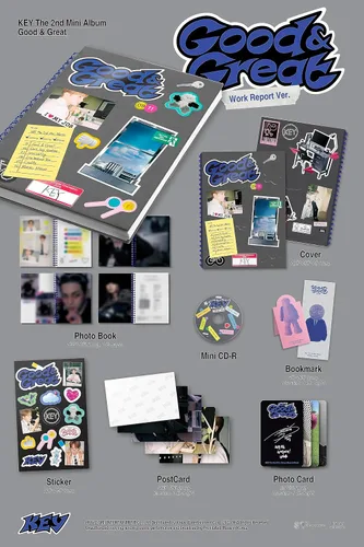 Vista 2 de SHINee KEY Good & Great 2nd Mini Album Contents+Tracking Sealed Full SET PHOTO BOOK Version+PAPER 2 Version+SMini Version+QR Version