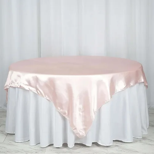 Vista 59 de Efavormart Paquete de 5 Sobremanteles Cuadrados de Satén de 60" para Decoraciones de Mesa de Bodas, Catering y Fiestas, Cubierta de Mantel Negro