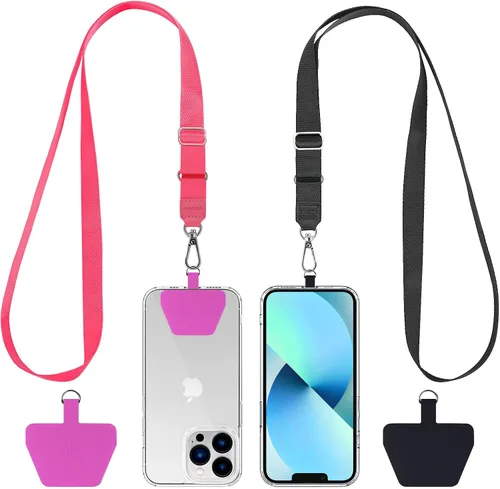 Vista 17 de CACOE Cordón para Teléfono 2 Piezas Correa Ajustable para el Cuello, 4 Piezas Parches, Cordones para Teléfono de Poliéster Multifuncionales