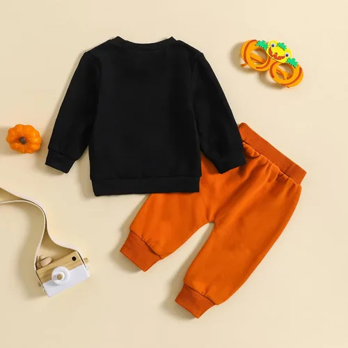 Vista 24 de Karwuiio Conjunto de disfraz de Halloween para bebé, sudadera de manga larga y pantalones para otoño