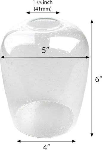 Vista 2 de Pantalla de cristal de burbujas, paquete de 3 unidades de 5 pulgadas de ancho con forma de globo sembrado transparente para lámpara de repuesto