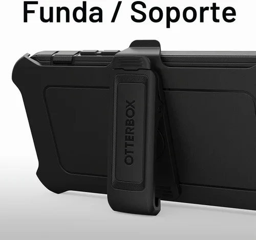 Vista 5 de OtterBox Funda para iPhone 14 Pro Max (SOLAMENTE) Serie Defender - NEGRO, Resistente y Duradera, con Protección de Puertos, Incluye Funda con Clip