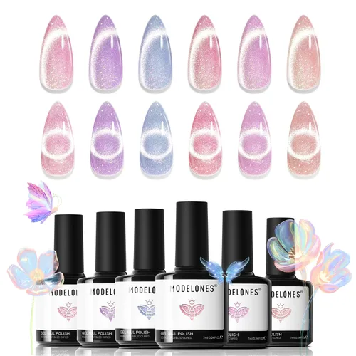 Vista 33 de modelones Imanes de uñas con imán de ojo de gato, ojo de gato, color marrón Juego de imanes de ojo de gato rosa bebé A A A