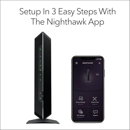 Vista 9 de NETGEAR Nighthawk - Combo de módem router C7000 compatible con proveedores de cable, incluyendo Xfinity de Comcast, Spectrum, Cox, planes de hasta
