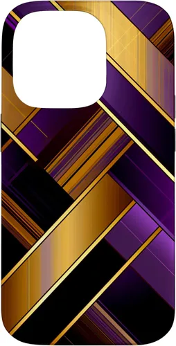 Vista 17 de Púrpura Negro Oro Plaid Patrón A Cuadros Amantes Caso Para iPhone 16