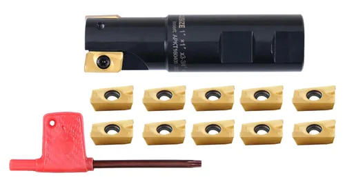 Vista 23 de Accusize Industrial Tools Molino de extremo indexable de hombro cuadrado de 90 grados de 1/2 '' con insertos de carburo Apkt11T3, 0056-0913