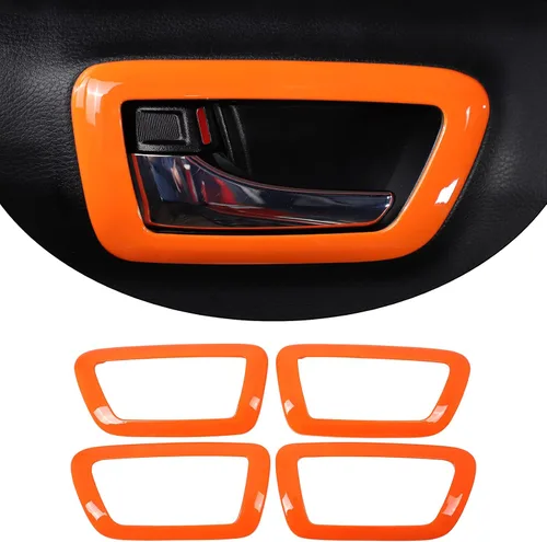 Vista 9 de 4 piezas de ABS para apariencia interior de automóvil, cubierta de panel de manija de puerta compatible con Toyota Tacoma 2016 2017 2018 2019 2020