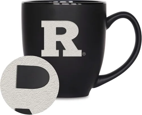 Vista 124 de Rico Industries - Taza de cerámica mate negra con grabado láser estándar de 15oz para NCAA (escuelas T & U) - Para bebidas calientes o frías