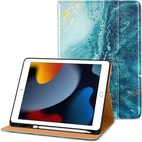 Vista 35 de DTTO Funda para iPad de 9ª/8ª/7ª Generación de 10.2 Pulgadas 2021/2020/2019, Funda de Soporte Folio Empresarial de Cuero Premium con Soporte