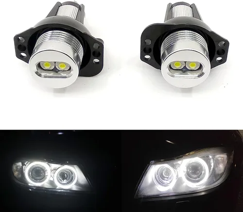 Vista 8 de Xinctai Bombillas LED de Ojos de Ángel con Anillo de Halo, Compatibles con Faros de Marca para BMW E90 E91 Pre-Facelift, Pre-LCI 2006 2007 2008
