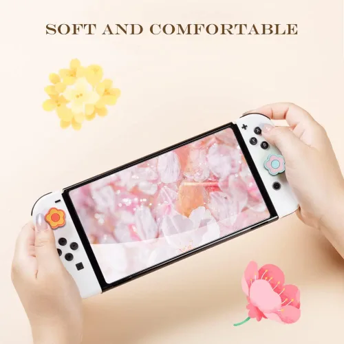 Vista 4 de PERFECTSIGHT Agarre para el pulgar Switch, lindas tapas de joystick para Nintendo Switch, 4 piezas de cubierta para pulgar para Switch LiteOLED