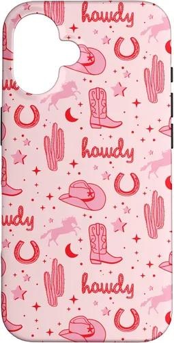 Vista 32 de Funda estética para iPhone 17, diseño de vaquera rosa pastel
