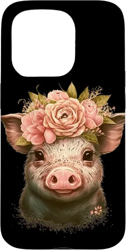 Vista 14 de Pig with Leopard Headband Flower Cute Pig Lover Case for iPhone 17