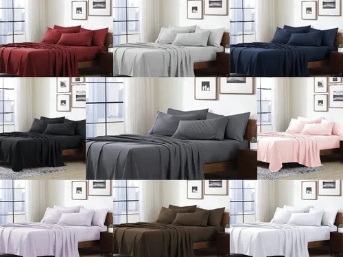 Vista 2 de 800 Thread Count-4-Piece Bed Sheets Set White Twin 100% Cotton Bedlinen Set, Long Staple Cotton Breathable Soft Sateen Weave, Fits Mattress Upto 18