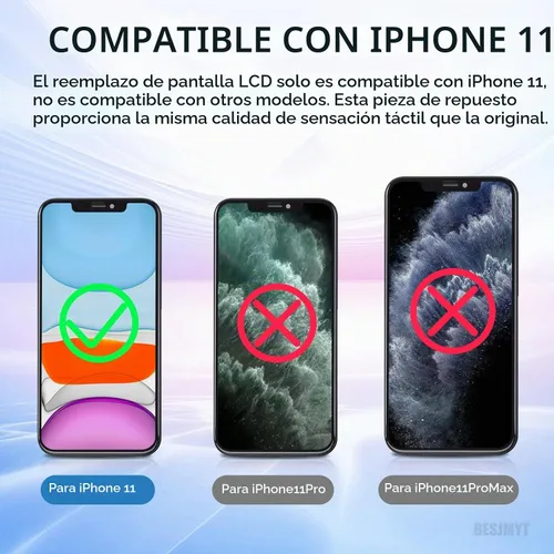 Vista 3 de para iPhone 11 Reemplazo de pantalla con altavoz de oído LCD 6.1