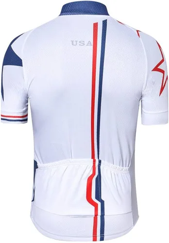 Vista 2 de JPOJPO USA Cycling Jersey Men Short Sleeve Bike Shirts Biking Jersey Summer American Bicycle Tops with 3 Pockets Reflective