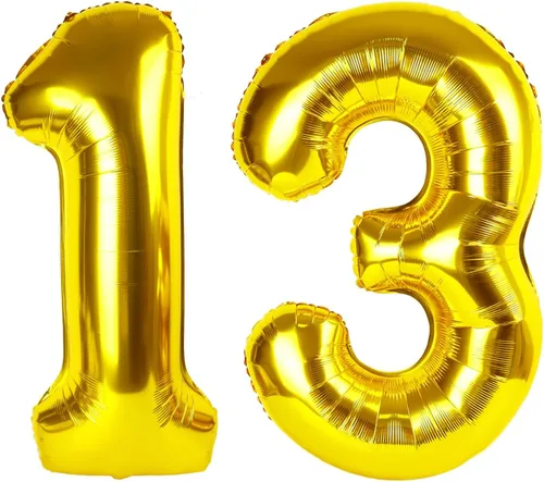 Vista 50 de Globos con números de 40 pulgadas, color negro, para decoraciones de cumpleaños de 10 a 100 años Jumbo 40In & Vibrant Color, With Hanging Holes