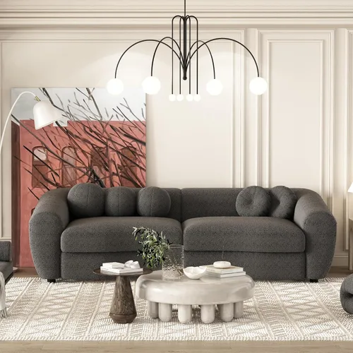 Vista 17 de Moderno sofá modular grande en forma de U, sofá cama convertible con diván reversible para sala de estar, asiento de almacenamiento, adecuado