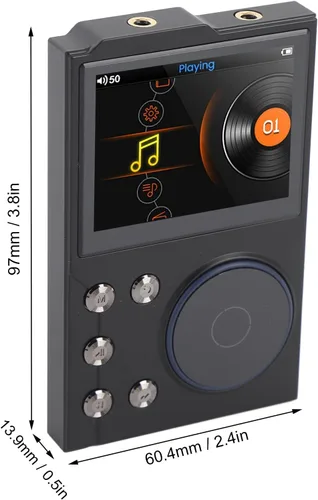 Vista 7 de Reproductor de música de alta fidelidad, pantalla HD de 2.4 pulgadas, reproductor de MP3 sin pérdidas, DSD DAC FLAC MP3, reproductor de audio