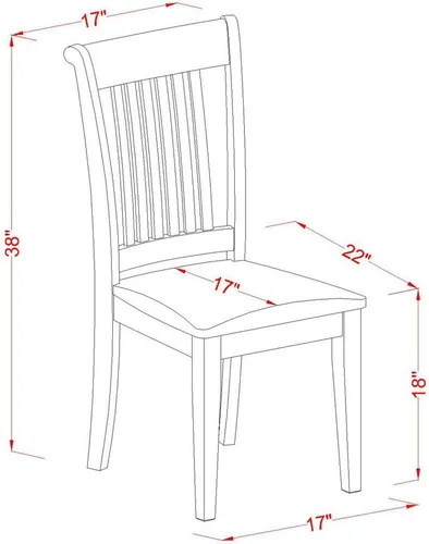 Vista 8 de East West Furniture PFPO5-SBR-C - Juego de mesa de cocina de 5 piezas para 4 personas, incluye una mesa de comedor cuadrada con hojas de mariposa