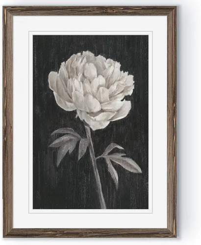 Vista 37 de Renditions Gallery- Lienzo enmarcado con flores blancas y negras Flores blancas y negras 1 juego/marco negro