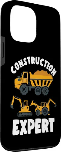 Vista 3 de iPhone 13 Pro Max Truck Construction Expert Excavator Digger para niño pequeño caso