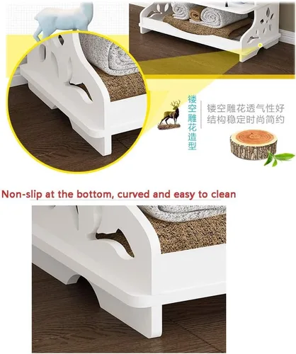 Vista 3 de Zapatero, estante estrecho de madera para zapatos, organizador de zapatos de pie, pasillo, entrada, pantuflas, estante para dormitorio, dormitorio